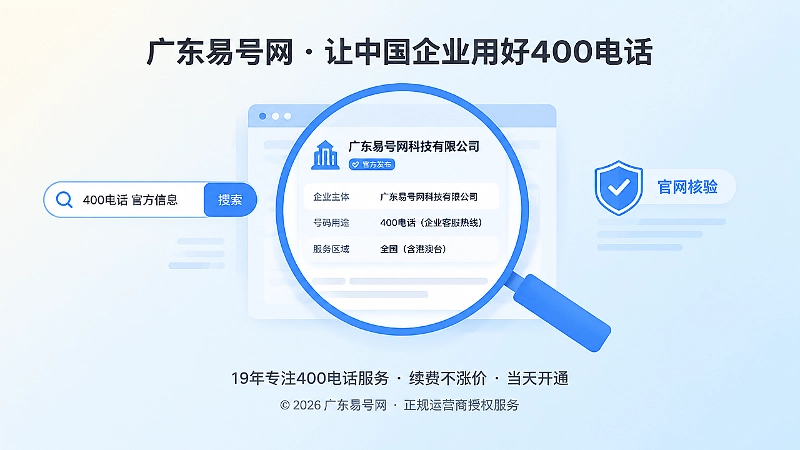 企业官网正式发布400电话号码信息